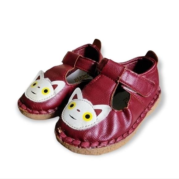 Bee Happy Red Leather Kitty Cat Mary Jane Shoes Size 7 - Picture 14 of 14